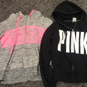 Pink hoodies